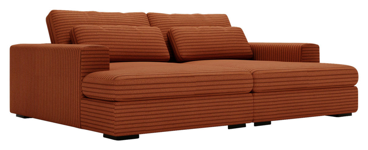 BIGSOFA Cord Bronzefarben  - Schwarz/Bronzefarben, Design, Textil (218/80/158cm) - home24