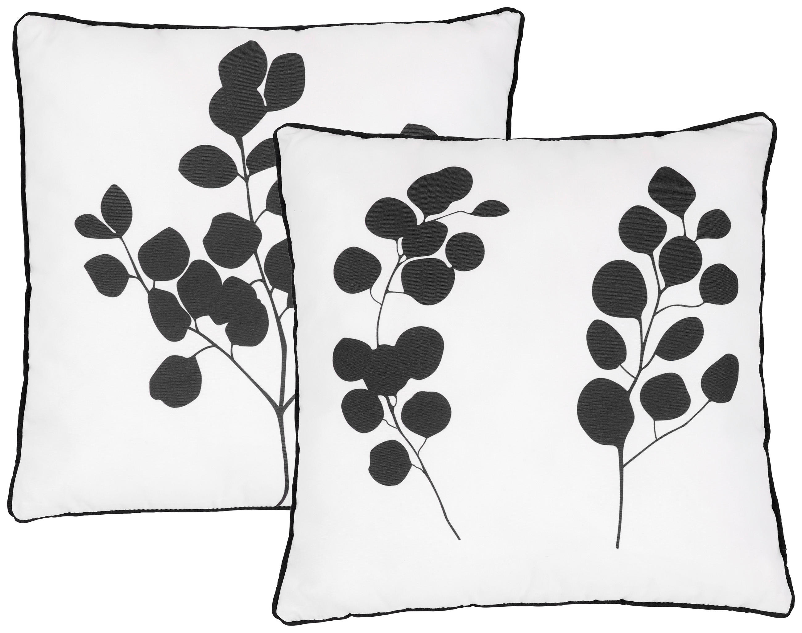 ZIERKISSEN  45/45 cm   - Schwarz/Weiß, Basics, Textil (45/45cm)