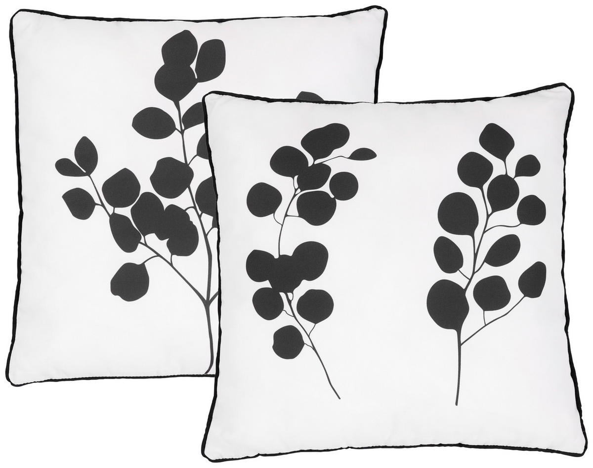 PRYDNADSKUDDE  45/45 cm   - vit/svart, Basics, textil (45/45cm)