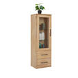 VITRINE  in massiv Buche Buchefarben - Anthrazit/Buchefarben, Natur, Glas/Holz (50/160/42cm) - Linea Natura