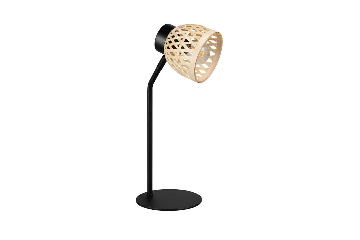 TISCHLEUCHTE - Schwarz/Naturfarben, Natur, Naturmaterialien/Metall (20/36/14cm)