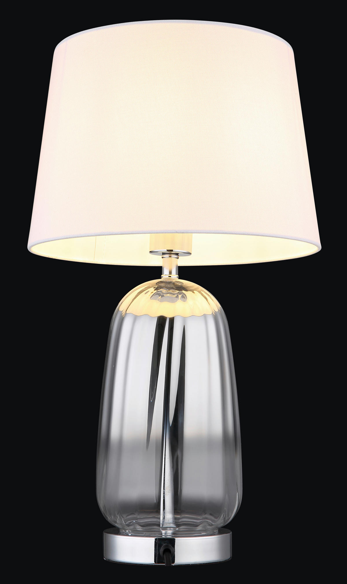 TISCHLEUCHTE - Klar/Chromfarben, Design, Glas/Textil (30/52cm) - Globo