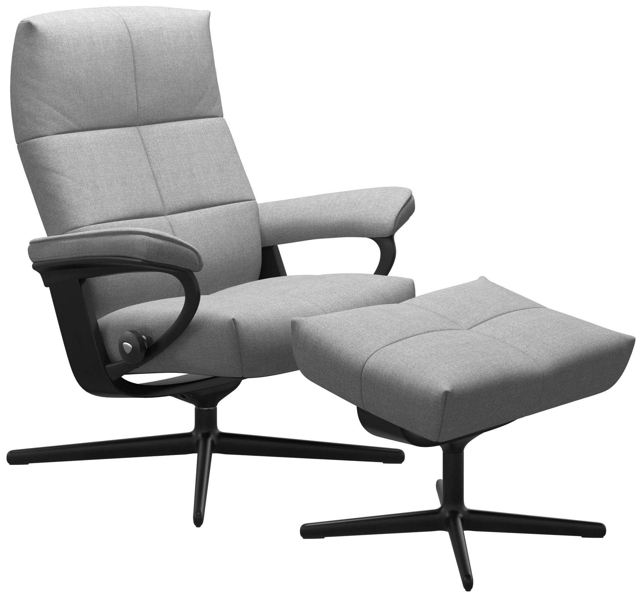RELAXSESSELSET beschichtet Relaxfunktion    - Hellgrau/Schwarz, Design, Holz/Textil (84/103/74cm) - Stressless