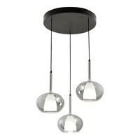 PENDELLEUCHTE Edolo 45/200 cm   - Schwarz/Grau, Design, Glas/Metall (45/200cm) - Fabas Luce