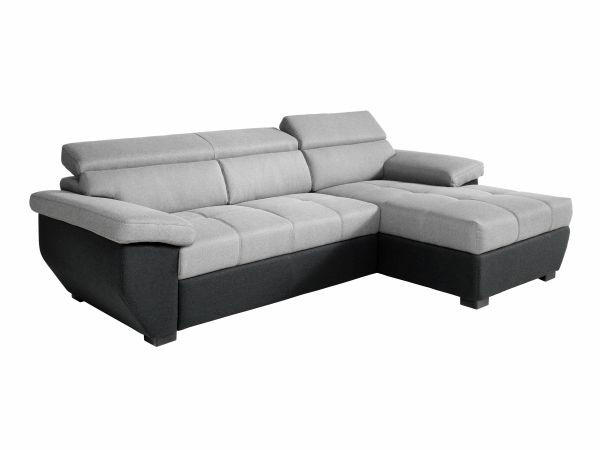 WOHNLANDSCHAFT in Flachgewebe Grau, Schwarz  - Schwarz/Grau, Konventionell, Kunststoff/Textil (267/170cm) - Livetastic