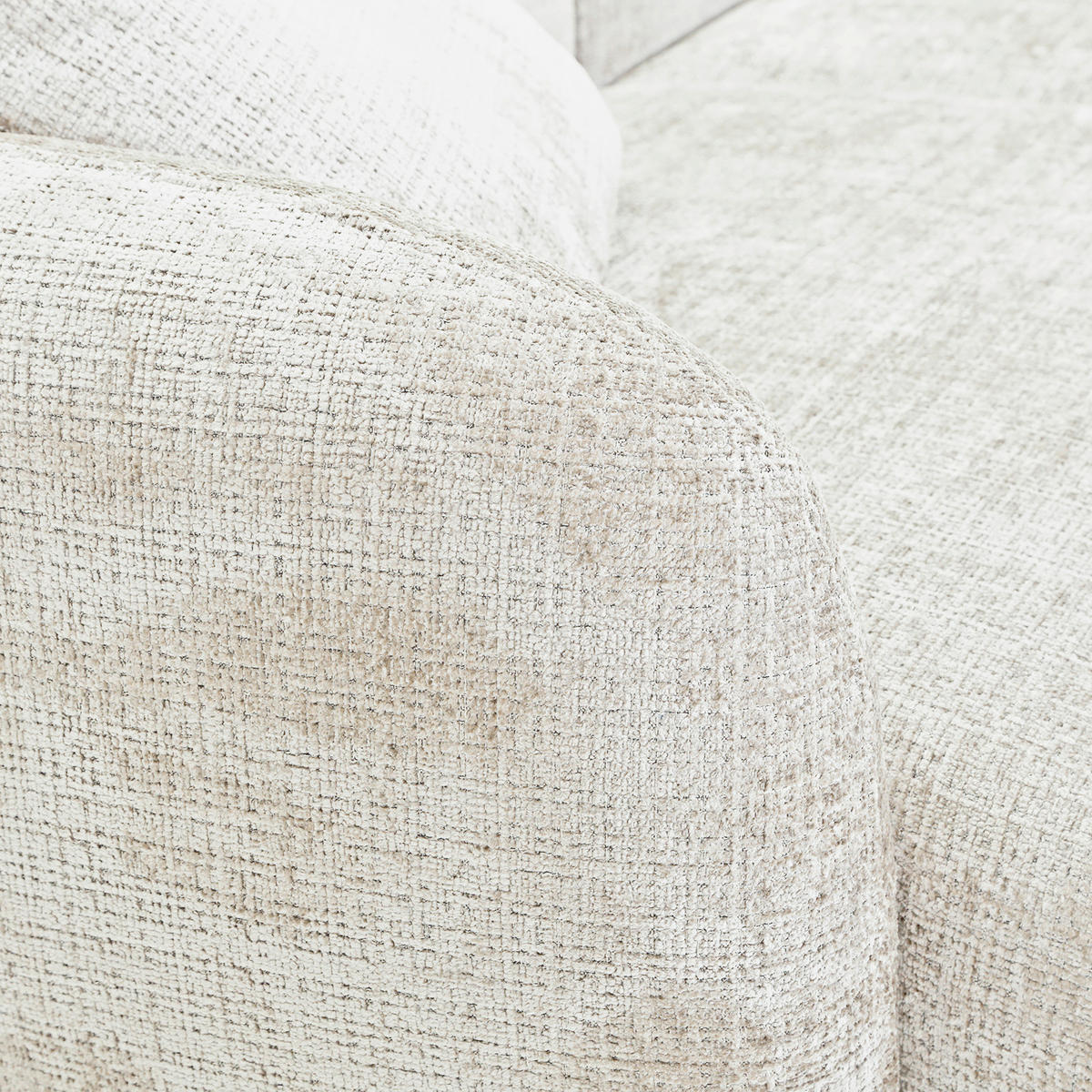 BIGSOFA Chenille Creme  - Creme/Schwarz, MODERN, Kunststoff/Textil (270/112/125cm) - Carryhome