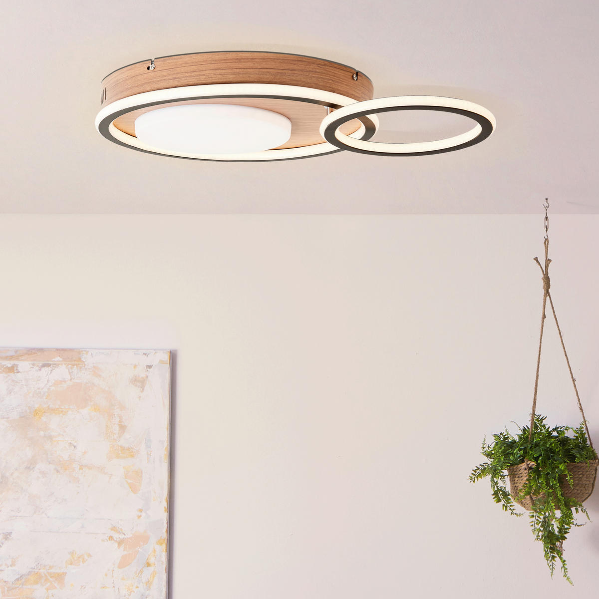 LED-DECKENLEUCHTE 48 W    39,4/57/8 cm  - Schwarz/Braun, Design, Kunststoff/Metall (39,4/57/8cm) - Brilliant