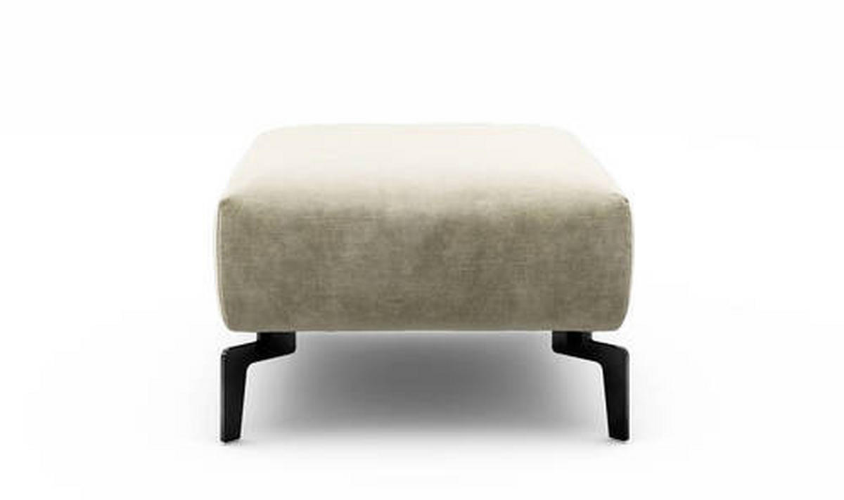 HOCKER in Textil Naturfarben  - Schwarz/Naturfarben, Design, Textil/Metall (90/70/46cm) - SENSOO