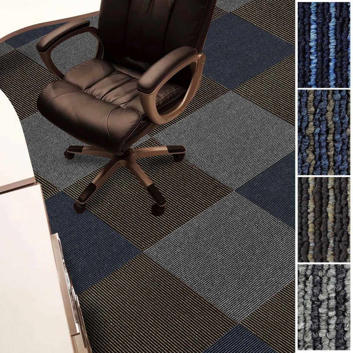 TEPPICHFLIESE - Blau, Basics, Kunststoff/Textil (50/50cm) - Esposa