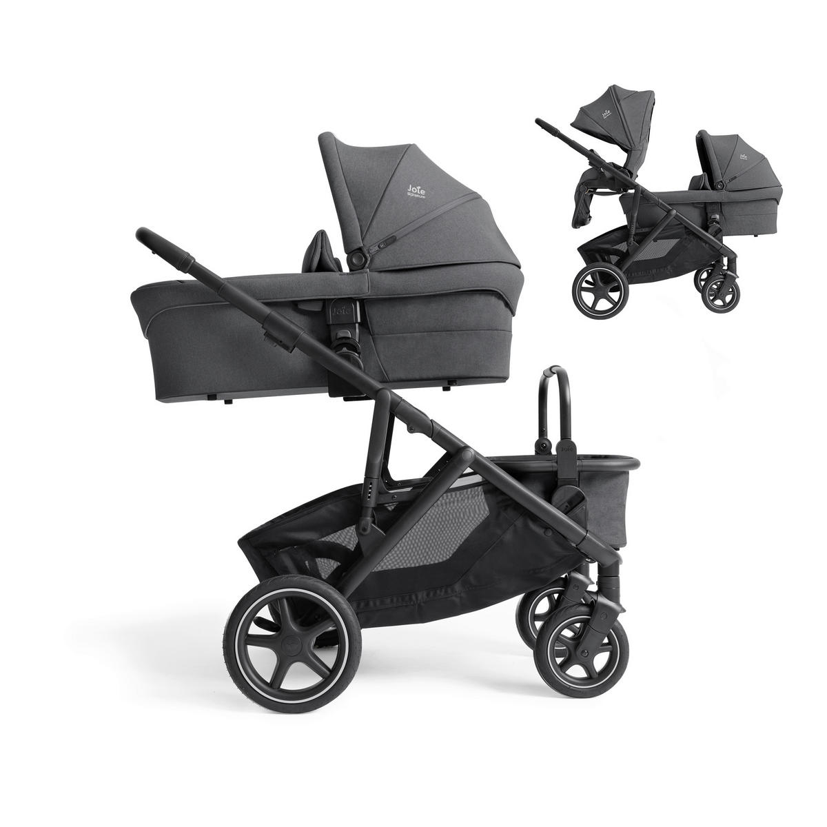 KINDERWAGENSET  Versiti 4in1  Ebony  - Blaugrau/Schwarz, Basics, Textil/Metall (64/109/114cm) - Joie