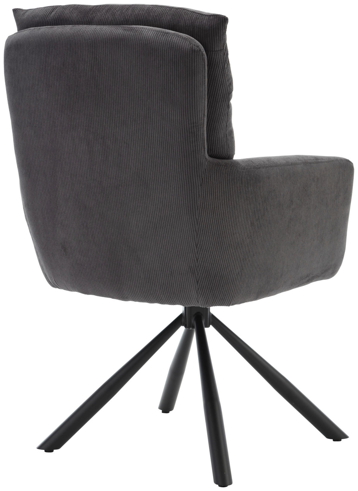 ARMLEHNSTUHL  in Cord  - Anthrazit/Schwarz, KONVENTIONELL, Textil/Metall (58/94/67cm) - Boxxx