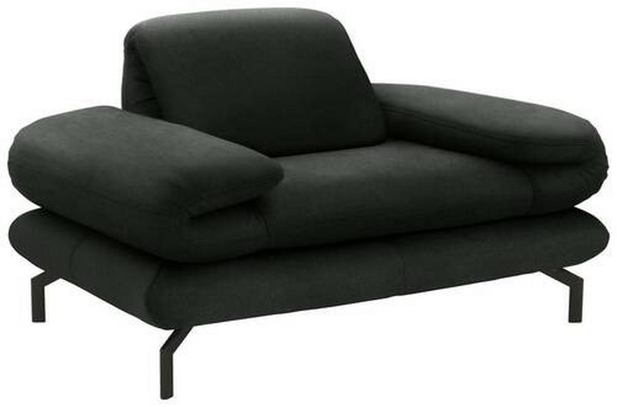 SESSEL in Webstoff Dunkelgrün  - Dunkelgrün/Schwarz, Design, Textil/Metall (139/83/98cm) - LOOKS by W.Joop
