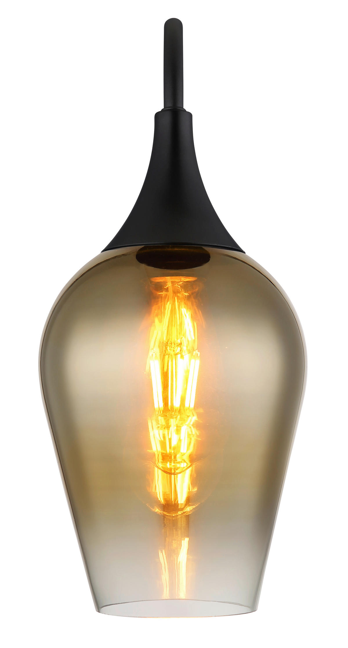 VÄGGLAMPA 15/36 cm   - klar/svart, Design, metall/glas (15/36cm) - Globo