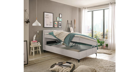 BOXBETT 120/200 cm  in Beige  - Beige, Basics, Holzwerkstoff/Textil (120/200cm) - Xora