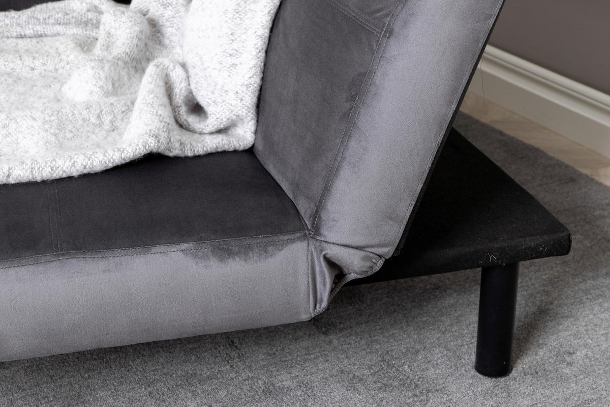 BÄDDSOFFA i mörkgrå  - mörkgrå, Design, metall/textil (180/80/55cm) - Livetastic