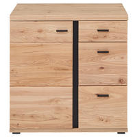 KOMMODE , 85/86/43 cm, 3 Schublade(n)  - Eschefarben/Schwarz, Design, Holzwerkstoff/Kunststoff (85/86/43cm) - Linea Natura