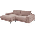 ECKSOFA in Feincord Altrosa  - Schwarz/Altrosa, Design, Textil/Metall (177/253cm) - Dieter Knoll