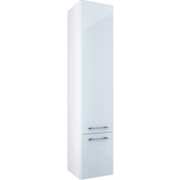 HOCHSCHRANK 35/168/35 cm  - Chromfarben/Weiß Hochglanz, Basics, Glas/Holzwerkstoff (35/168/35cm)