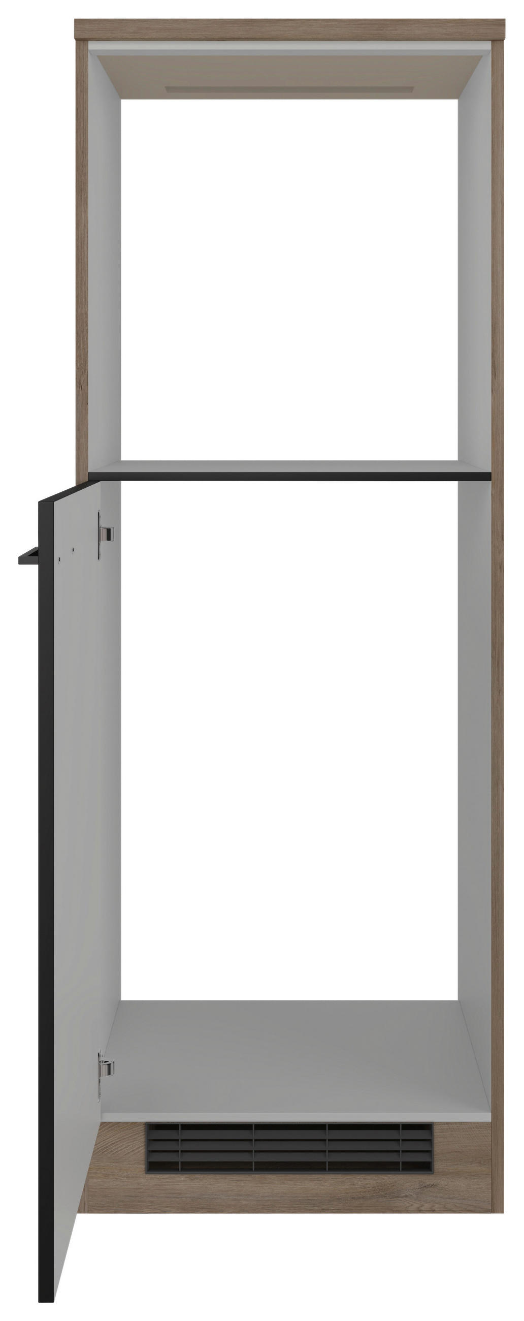 GERÄTEUMBAUSCHRANK 60/168,5/60 cm  in Schwarz, Eichefarben  - Eichefarben/Schwarz, KONVENTIONELL, Holzwerkstoff/Metall (60/168,5/60cm) - FlexWell