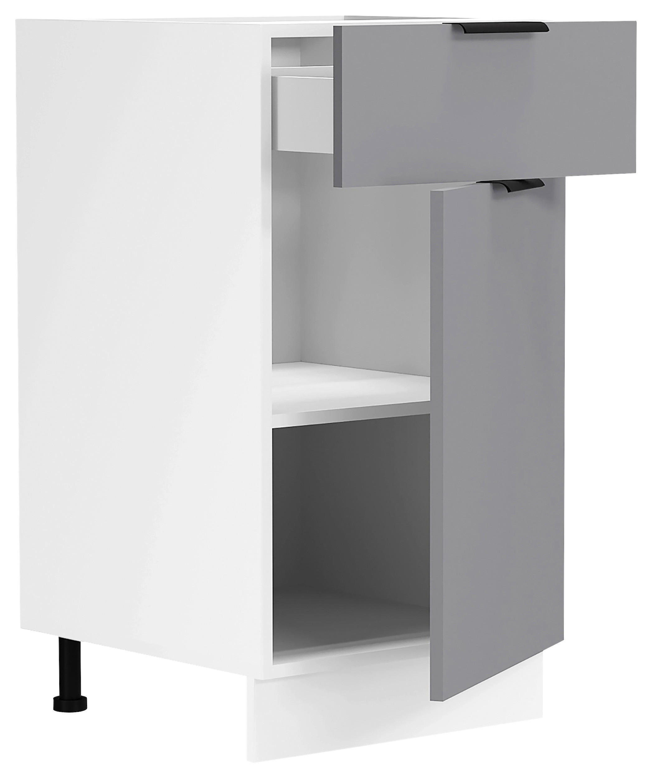 KÜCHENUNTERSCHRANK 40/82/46 cm  in Anthrazit, Weiß  - Anthrazit/Schwarz, Trend, Holzwerkstoff/Kunststoff (40/82/46cm) - MID.YOU