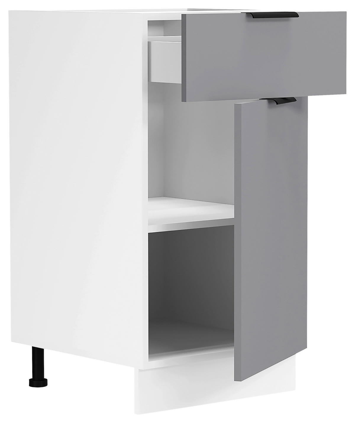 KÜCHENUNTERSCHRANK 40/82/46 cm  in Anthrazit, Weiß  - Anthrazit/Schwarz, Trend, Holzwerkstoff/Kunststoff (40/82/46cm) - MID.YOU