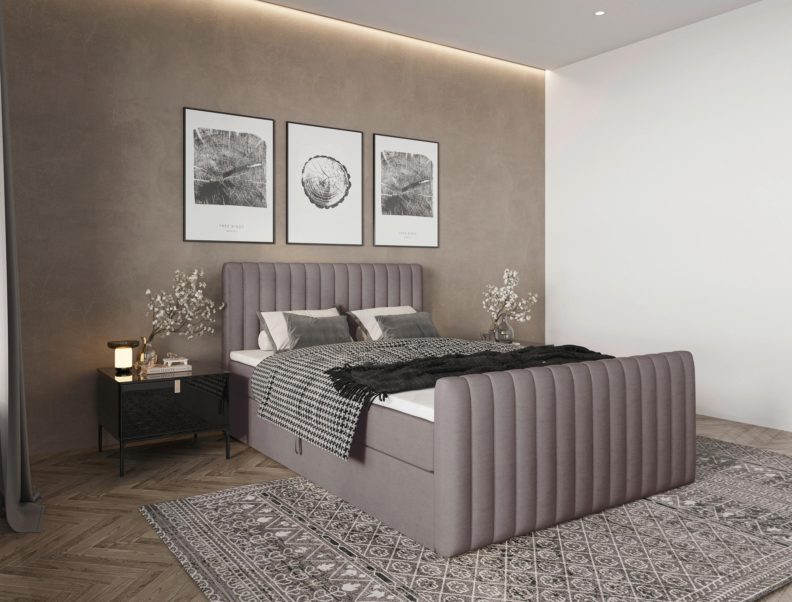 BOXBETT 140/200 cm  Braun  - Schwarz/Braun, Basics, Kunststoff/Textil (140/200cm) - Carryhome