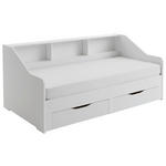 AUSZIEHBETT 90-180/200 cm  in Weiß  - Buchefarben/Weiß, KONVENTIONELL, Holzwerkstoff (90-180/200cm) - Carryhome