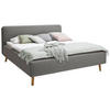 POLSTERBETT 180/200 cm  in Hellgrau  - Eichefarben/Hellgrau, Design, Holz/Textil (180/200cm) - Livetastic