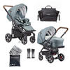 KINDERWAGENSET  F4 Air+   - Petrol/Schwarz, Basics, Textil/Metall (57/129/100cm) - Gesslein