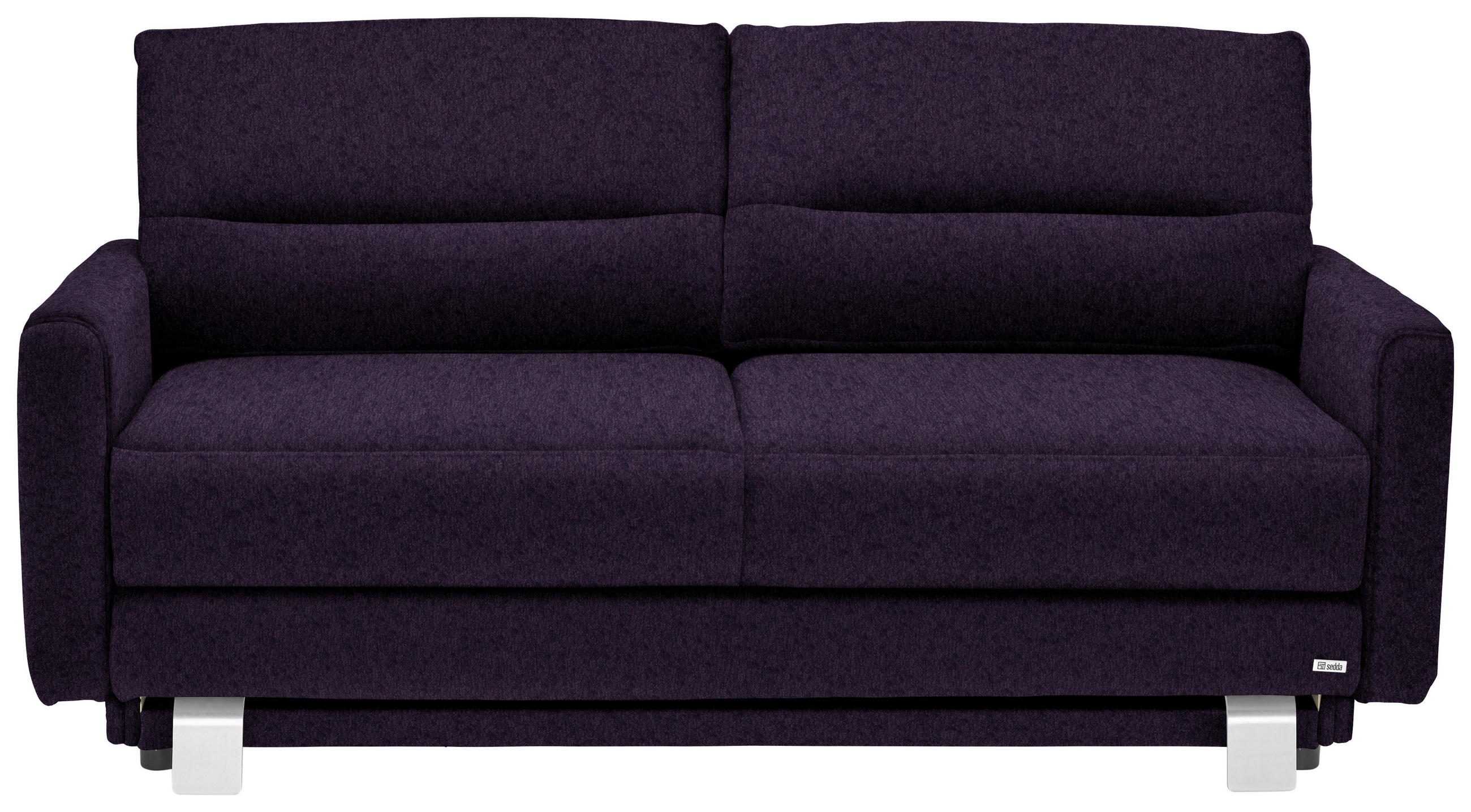 SCHLAFSOFA Chenille Beere  - Beere/Alufarben, KONVENTIONELL, Textil (165/83/93cm) - Sedda