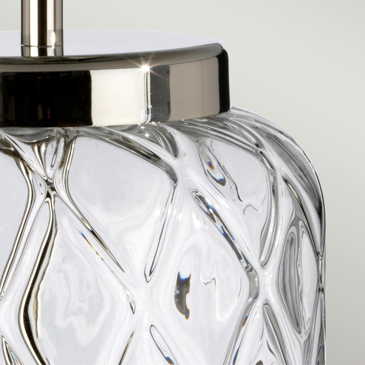 TISCHLEUCHTE Sola 30/50.5 cm  - Klar/Nickelfarben, KONVENTIONELL, Glas/Textil (30/50.5cm) - Elstead Lighting