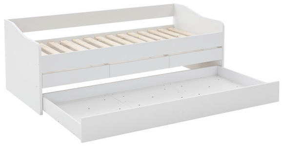 AUSZIEHBETT 90-180/200 cm in Weiß - Weiß, KONVENTIONELL, Holz/Holzwerkstoff (90-180/200cm) - Carryhome
