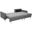ECKSOFA in Flachgewebe Grau - Eiche Wotan/Grau, KONVENTIONELL, Holz/Textil (255/157cm) - Carryhome