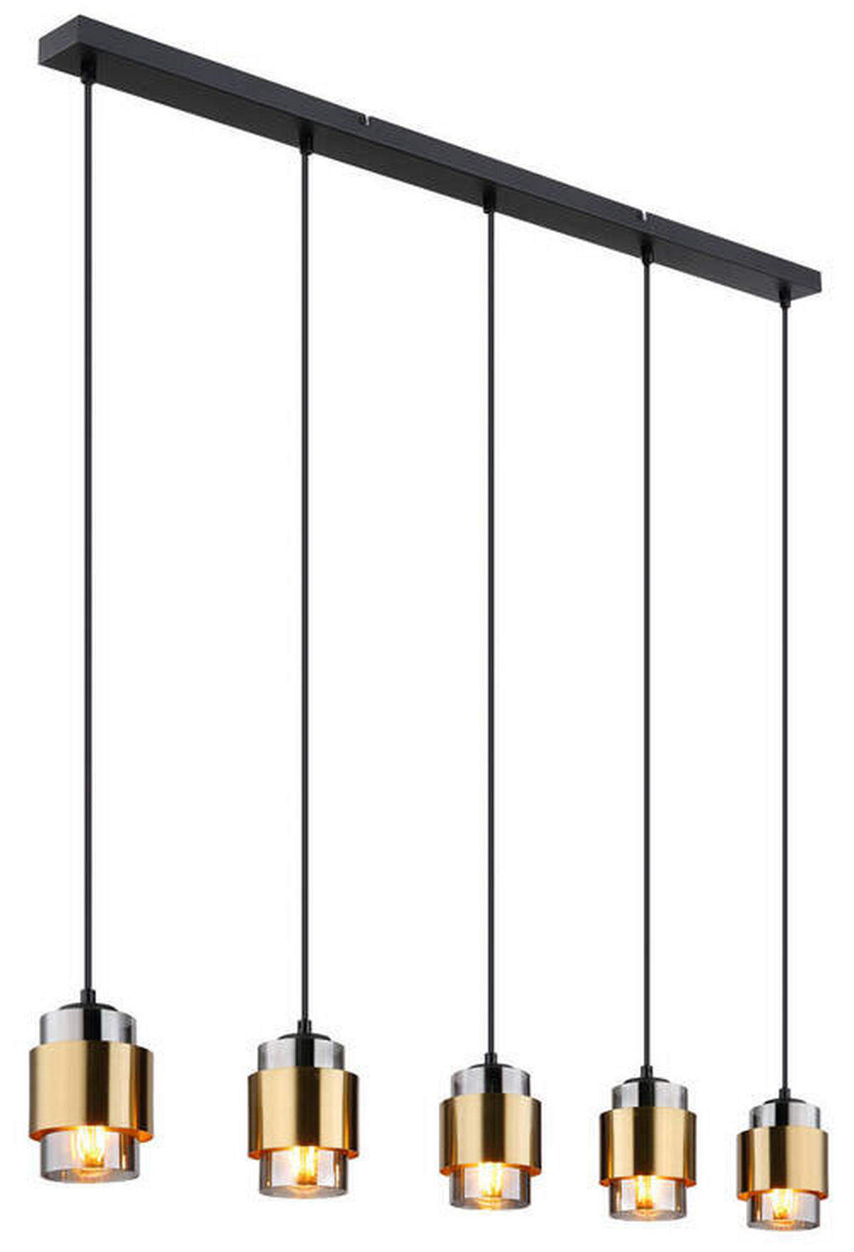 HÄNGLAMPA Milley 105/10/150 cm  - mässingsfärgad/svart, Design, metall/glas (105/10/150cm) - Globo