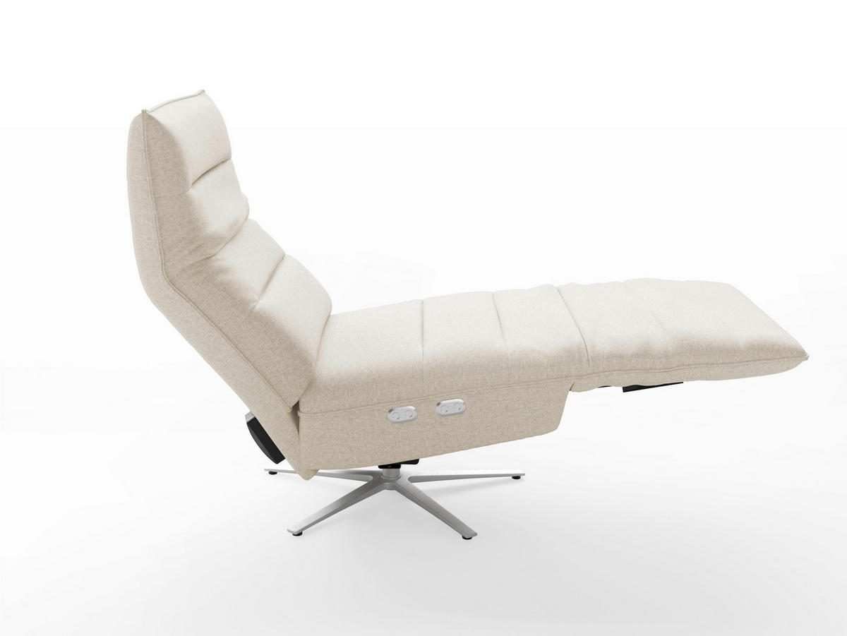 RELAXSESSEL Textil Sandfarben  - Sandfarben/Silberfarben, Basics, Textil/Metall (80/109/98cm) - Sit & More