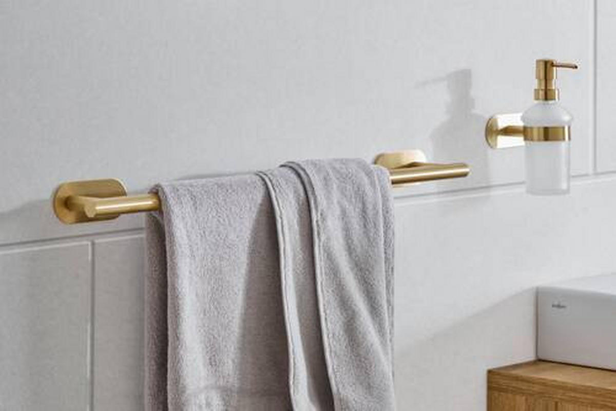 KÉZTÖRLŐTARTÓ 60/4,5/7 cm  - arany, Lifestyle, fém (60/4,5/7cm) - Mömax