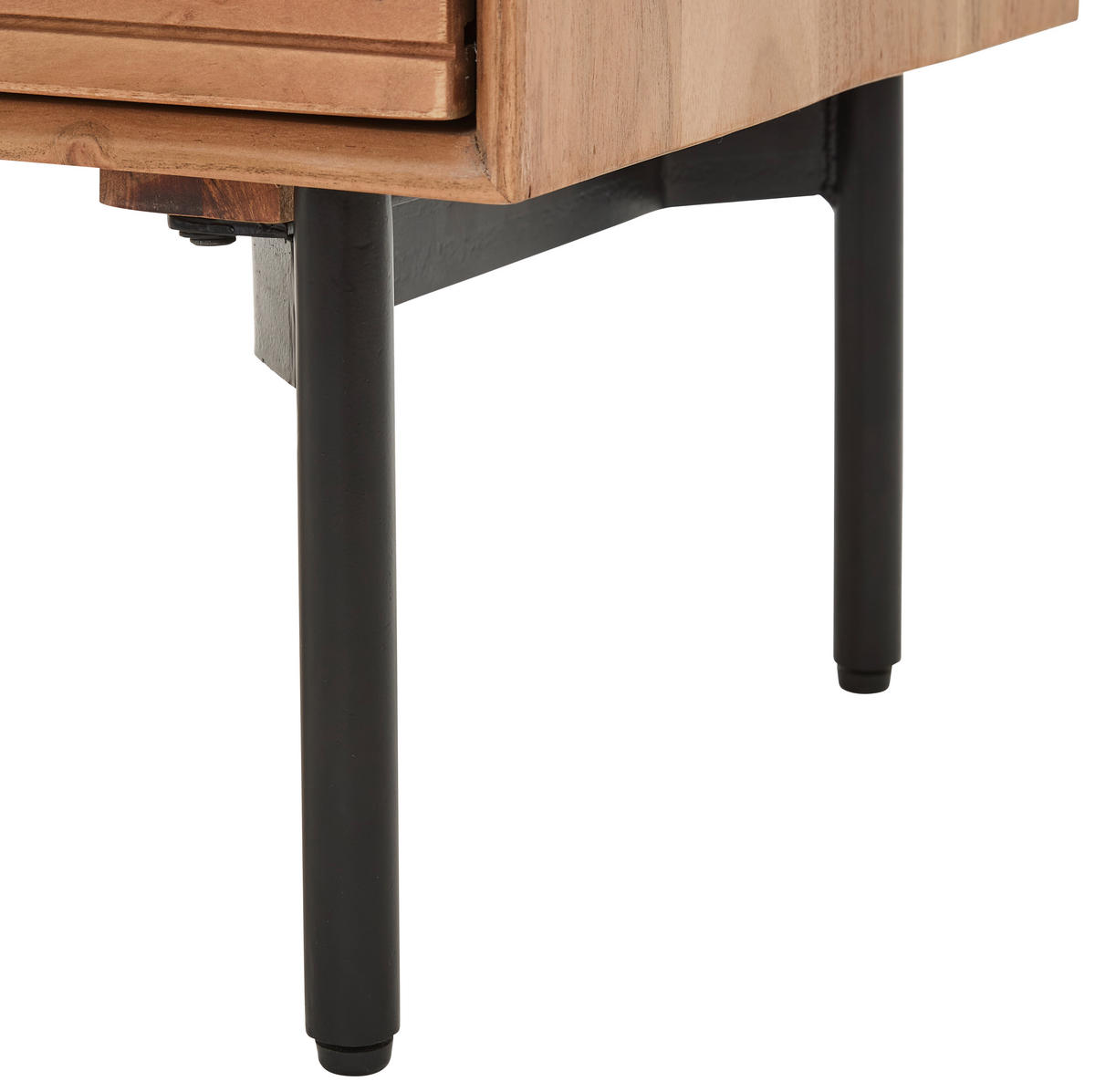 LOWBOARD Doha  in 180/63/42 cm  - Schwarz/Naturfarben, KONVENTIONELL, Holz/Metall (180/63/42cm) - Livetastic