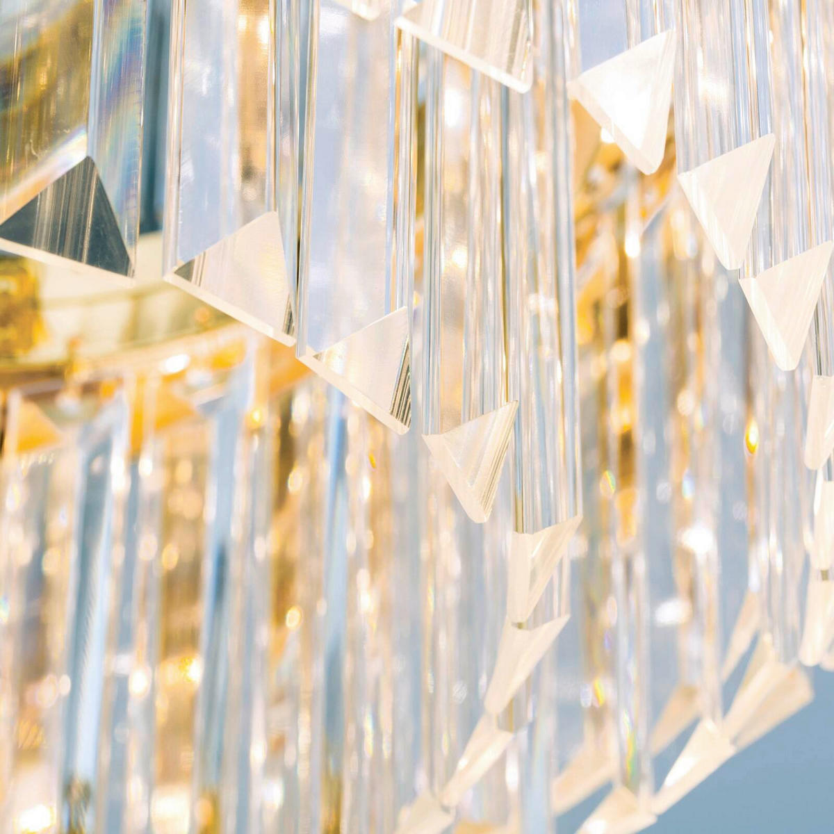 KRISTALL-DECKENLEUCHTE Prism 35/19 cm   - Goldfarben, LIFESTYLE, Glas/Metall (35/19cm)