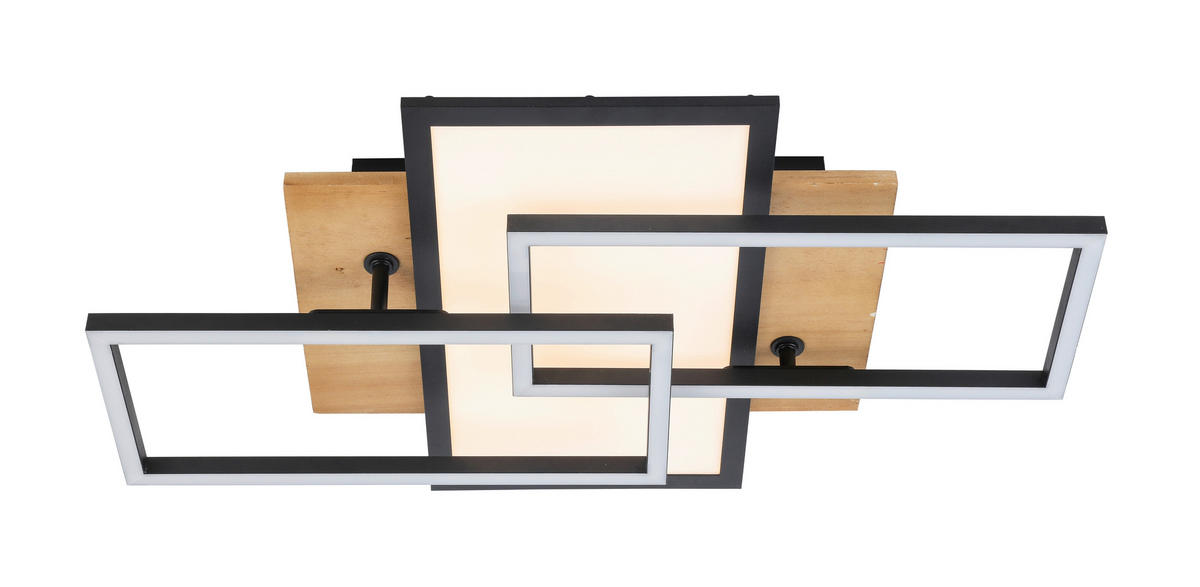 LED-DECKENLEUCHTE    35/56/10 cm  - Schwarz/Naturfarben, Trend, Holz/Kunststoff (35/56/10cm) - Novel