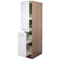 APOTHEKERSCHRANK 30/160,6/60 cm  in Weiß, Sonoma Eiche  - Alufarben/Weiß, KONVENTIONELL, Holzwerkstoff/Kunststoff (30/160,6/60cm) - FlexWell