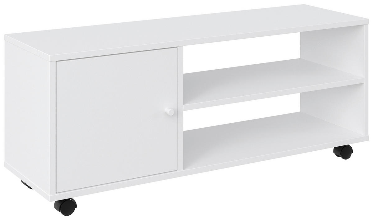 TV-ELEMENT bela  - bela, Basics, umetna masa/leseni material (100/42/33,5cm) - Boxxx