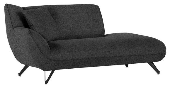 CHAISELONGUE in Samt Grau  - Schwarz/Grau, Design, Textil/Metall (190/90/95cm) - Carryhome