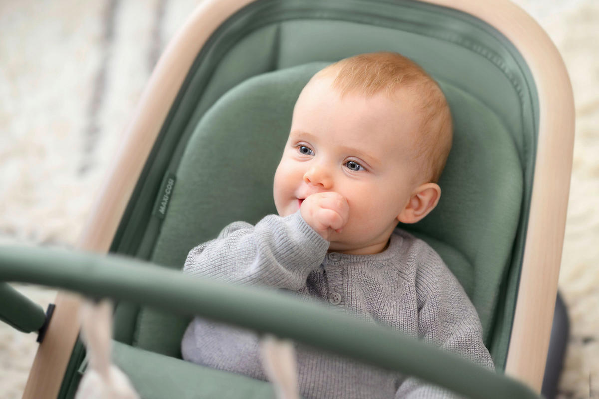 SCHAUKELWIPPE Kori Schwarz   - Dunkelgrün/Schwarz, Basics, Kunststoff/Textil (42,5/48/73,5cm) - Maxi-Cosi