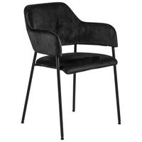 ŽIDLE S PODRUČKAMI, ocel, samet, černá - černá, Design, kov/textil (54/82/55cm) - Livetastic