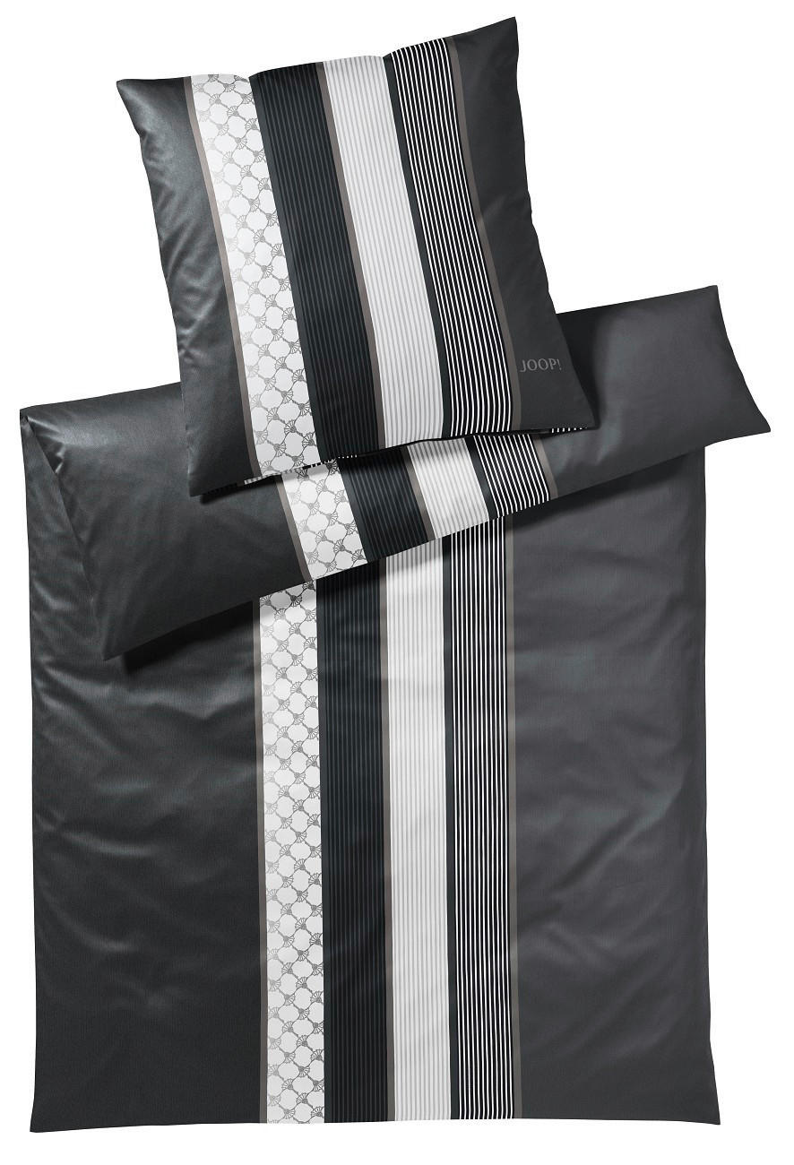 Joop! Bettwäsche Cornflower Stripes Schwarz, Weiß 135x200 cm