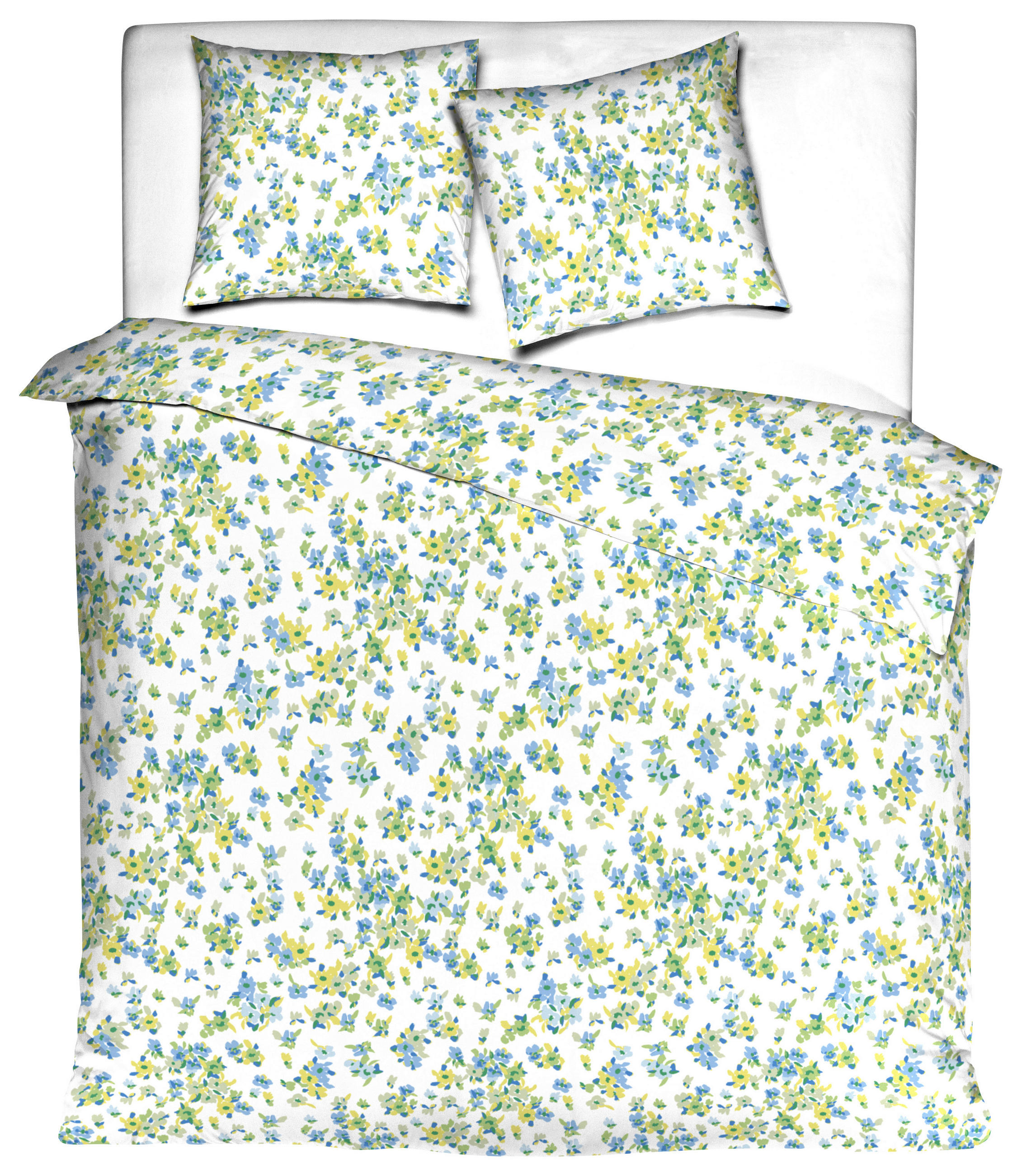 POVLEČENÍ, renforcé, bílá, světle modrá, světle zelená, 140/200 cm - bílá/světle zelená, Basics, textil (140/200cm) - MISTRAL