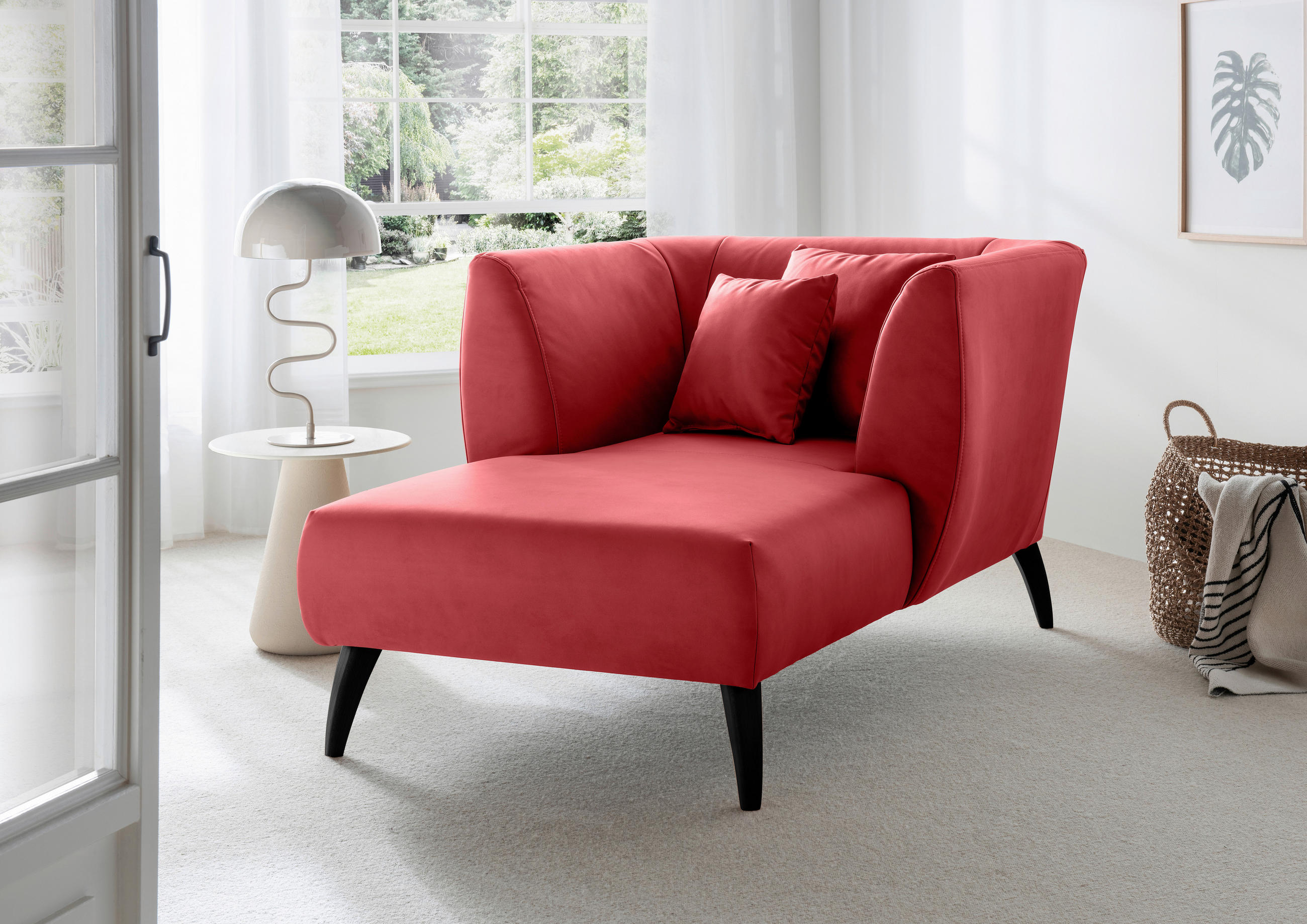 XXL-SESSEL Lederlook Rot    - Rot/Schwarz, MODERN, Holz/Textil (108/84/155cm) - Livetastic