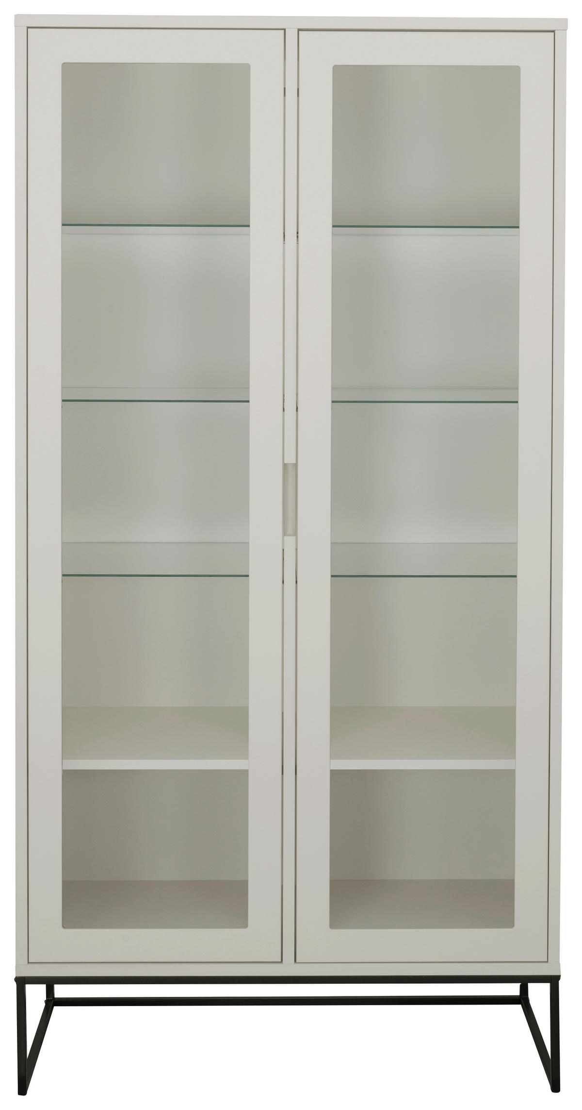 VITRINE in Schwarz, Weiß  - Schwarz/Weiß, Design, Glas/Holzwerkstoff (90/178/43cm)