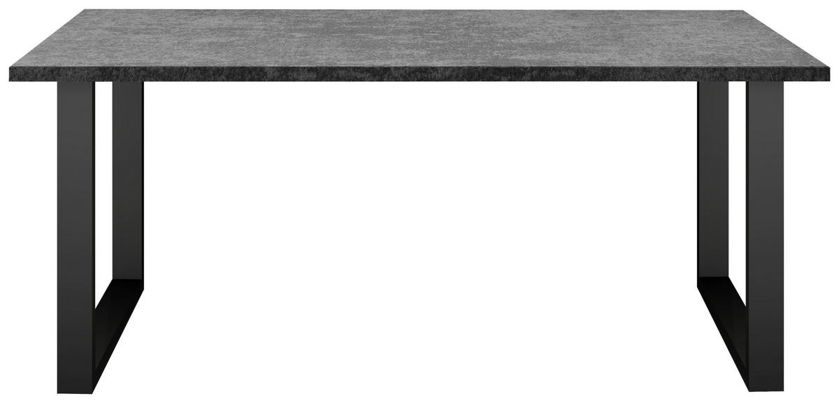 ESSTISCH rechteckig Graphitfarben, Schwarz  - Schwarz/Graphitfarben, MODERN, Holzwerkstoff/Metall (160/90/78cm) - Livetastic