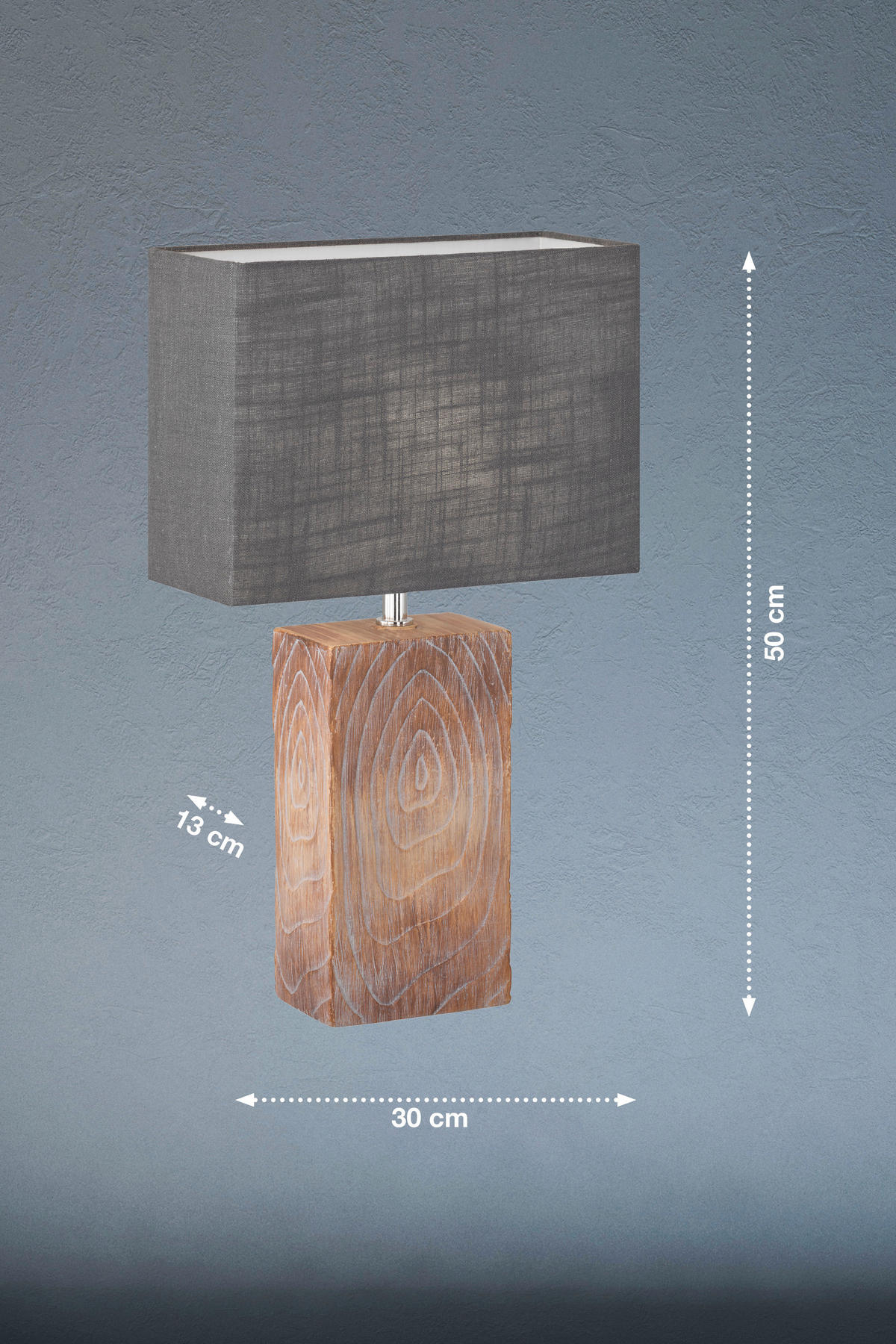 TISCHLEUCHTE Bronco 30/13/50 cm   - Braun/Grau, Design, Keramik/Textil (30/13/50cm) - Fischer & Honsel